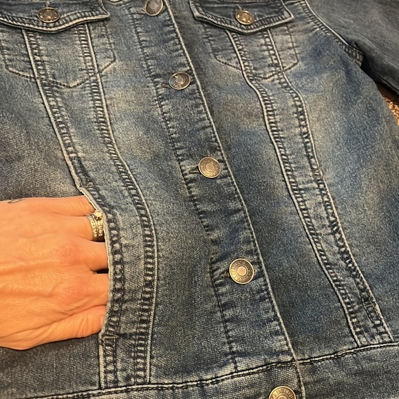 Small Buffalo “jean” jacket, made mostly from cotton so it’s softer. - Picture 2 of 7